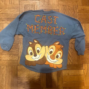 Disney Cast Member Spirit Jersey XS Chip and Dale Blue Disneyworld CM